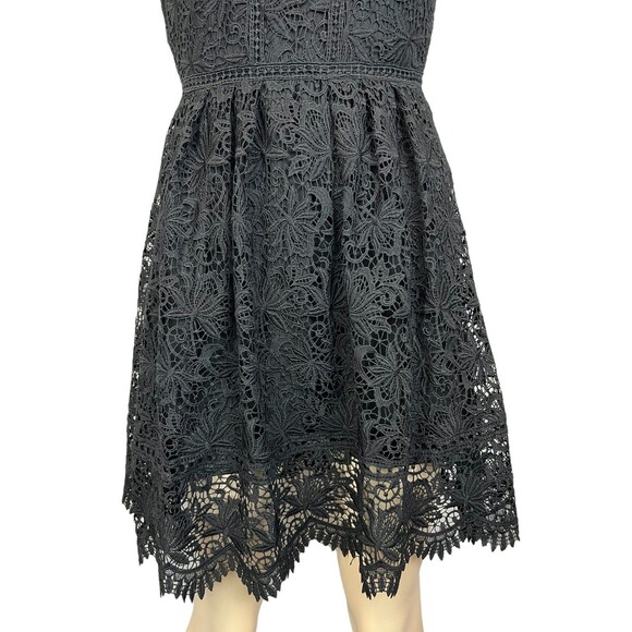J.O.A. LA Black Lace Dress  Women's Size S  Open Back Shift Halter Neck - Picture 5 of 14
